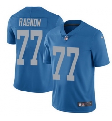 Nike Lions #77 Frank Ragnow Blue Throwback Mens Stitched NFL Vapor Untouchable Limited Jersey
