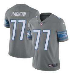 Nike Lions #77 Frank Ragnow Gray Mens Stitched NFL Limited Rush Jersey