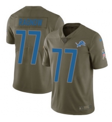 Nike Lions #77 Frank Ragnow Olive Mens Stitched NFL Limited 2017 Salute To Service Jersey