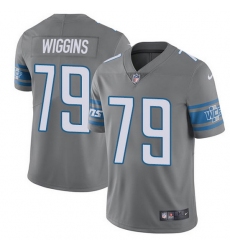 Nike Lions 79 Kenny Wiggins Gray Men Stitched NFL Limited Rush Jersey