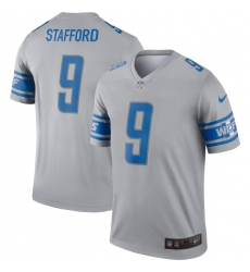 Nike Lions 9 Matthew Stafford Gray Inverted Legend Jersey