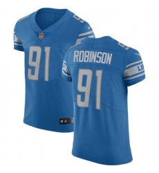 Nike Lions #91 A Shawn Robinson Blue Team Color Mens Stitched NFL Vapor Untouchable Elite Jersey