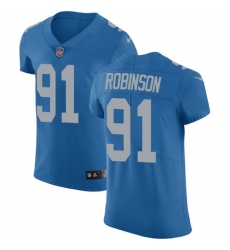Nike Lions #91 A Shawn Robinson Blue Throwback Mens Stitched NFL Vapor Untouchable Elite Jersey