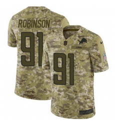 Nike Lions #91 A Shawn Robinson Camo Mens Stitched NFL Limited 2018 Salute To Service Jersey