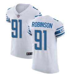 Nike Lions #91 A Shawn Robinson White Mens Stitched NFL Vapor Untouchable Elite Jersey