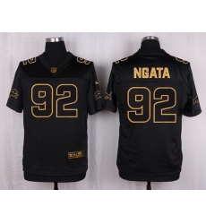 Nike Lions #92 Haloti Ngata Black Mens Stitched NFL Elite Pro Line Gold Collection Jersey