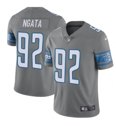Nike Lions #92 Haloti Ngata Gray Mens Stitched NFL Limited Rush Jersey