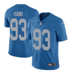 Nike Lions #93 Da Shawn Hand Blue Throwback Mens Stitched NFL Vapor Untouchable Limited Jersey