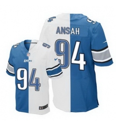 Nike Lions #94 Ziggy Ansah Blue White Mens Stitched NFL Elite Split Jersey