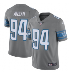 Nike Lions #94 Ziggy Ansah Gray Mens Stitched NFL Limited Rush Jersey