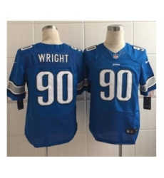 nike nfl jerseys detroit lions 90 wright blue[Elite][wright]