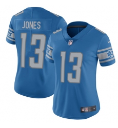 Nike Lions #13 T J Jones Light Blue Team Color Womens Stitched NFL Vapor Untouchable Limited Jersey