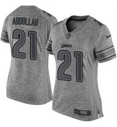 Nike Lions #21 Ameer Abdullah Gray Womens Stitched NFL Limited Gridiron Gray Jersey