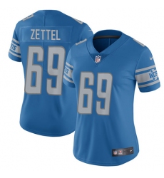 Nike Lions #69 Anthony Zettel Light Blue Team Color Womens Stitched NFL Vapor Untouchable Limited Jersey