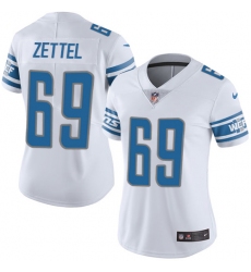 Nike Lions #69 Anthony Zettel White Womens Stitched NFL Vapor Untouchable Limited Jersey