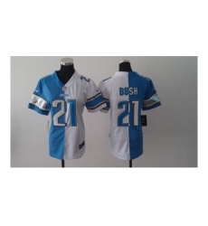 Nike Women NFL Detroit Lions #21 Reggie Bush white-blue[Elite split]