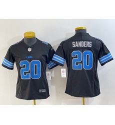 Women Detroit Lions 20 Barry Sanders Black 2024 F U S E  2nd Alternate Vapor Limited Stitched Jersey