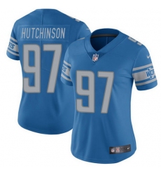 Women Detroit Lions 97 Aidan Hutchinson Blue Vapor Limited Stitched Football Jersey 28Run Smaller 2