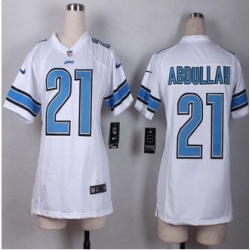 Women New Lions #21 Ameer Abdullah White Stitched NFL Elite Jersey