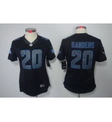 Women Nike Detroit Lions #20 B.Sanders Black Jerseys[Impact Limited]