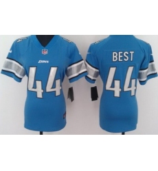 Women Nike Detroit Lions 44# Jahvid Best Blue Nike NFL Jerseys