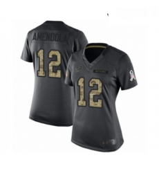 Womens Detroit Lions 12 Danny Amendola Limited Black 2016 Salute to Service Football Jersey