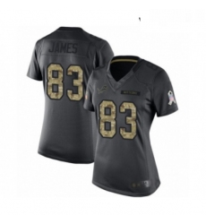 Womens Detroit Lions 83 Jesse James Limited Black 2016 Salute to Service Football Jersey