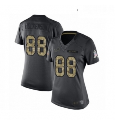 Womens Detroit Lions 88 TJ Hockenson Limited Black 2016 Salute to Service Football Jersey