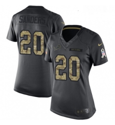 Womens Nike Detroit Lions 20 Barry Sanders Limited Black 2016 Salute to Service NFL Jersey