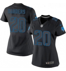 Womens Nike Detroit Lions 20 Barry Sanders Limited Black Impact NFL Jersey