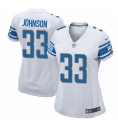Womens Nike Detroit Lions 33 Kerryon Johnson Game White NFL Jersey
