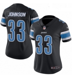Womens Nike Detroit Lions 33 Kerryon Johnson Limited Black Rush Vapor Untouchable NFL Jersey