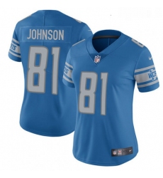 Womens Nike Detroit Lions 81 Calvin Johnson Elite Light Blue Team Color NFL Jersey