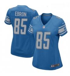 Womens Nike Detroit Lions 85 Eric Ebron Game Light Blue Team Color NFL Jersey