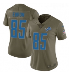 Womens Nike Detroit Lions 85 Eric Ebron Limited Olive 2017 Salute to Service NFL Jersey