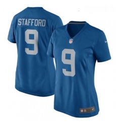 Womens Nike Detroit Lions 9 Matthew Stafford Game Blue Alternate NFL Jersey