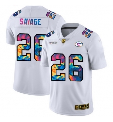 Green Bay Green Bay Green Bay Green Bay Packers 26 Darnell Savage Jr  Men White Nike Multi Color 2020 NFL Crucial Catch Limited NFL Jersey