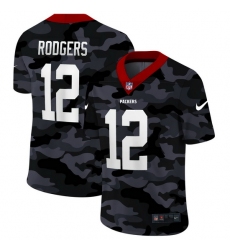 Green Bay Packers 12 Aaron Rodgers Men Nike 2020 Black CAMO Vapor Untouchable Limited Stitched NFL Jersey