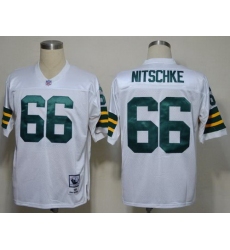 Green Bay Packers 66 Ray Nitschke White Short Sleeve Throwback NFL Jersey