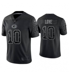 Men Green Bay Packers 10 Jordan Love Black Fashion Stitched Jersey