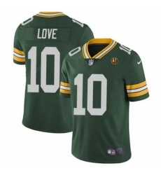 Men Green Bay Packers 10 Jordan Love Green Vapor Limited Throwback Stitched Football Jersey