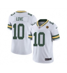 Men Green Bay Packers 10 Jordan Love White Vapor Limited Throwback Stitched Football Jersey