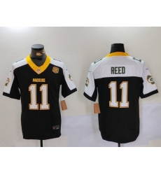 Men Green Bay Packers 11 Jayden Reed BlackWhite 2024 F U S E  Home Patch 13 Time World Champions Vapor Untouchable Limited Stitched Jersey 3