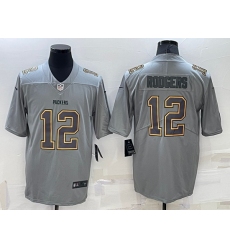 Men Green Bay Packers 12 Aaron Rodgers Gray Atmosphere Fashion Stitched Jersey