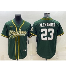 Men Green Bay Packers 23 Jaire Alexander Green With Patch Cool Base Stitched Baseball Jersey