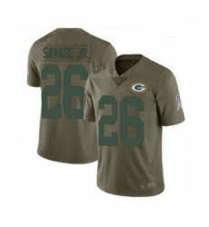 Men Green Bay Packers 26 Darnell Savage Jr Limited Olive 2017 Salute to Service Football Jersey