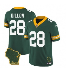 Men Green Bay Packers 28 A J  Dillon Green 2023 F U S E  Home Patch Vapor Untouchable Limited Stitched Jersey
