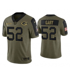 Men Green Bay Packers 52 Rashan Gary 2021 Olive Salute To Service Limited Stitched Jersey