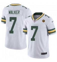 Men Green Bay Packers 7 Quay Walker White Vapor Limited Throwback Stitched Football Jersey