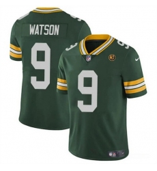Men Green Bay Packers 9 Christian Watson Green Vapor Limited Throwback Stitched Football Jersey